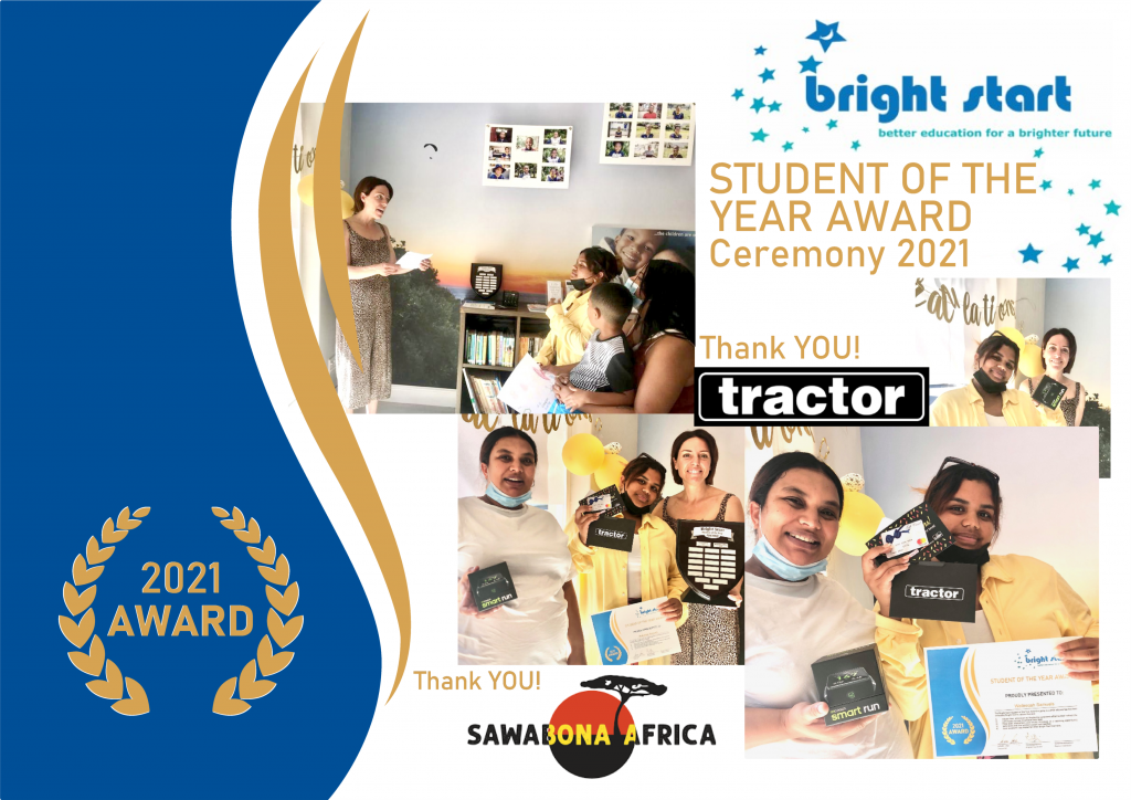 Bright Start 2021 student of the year award